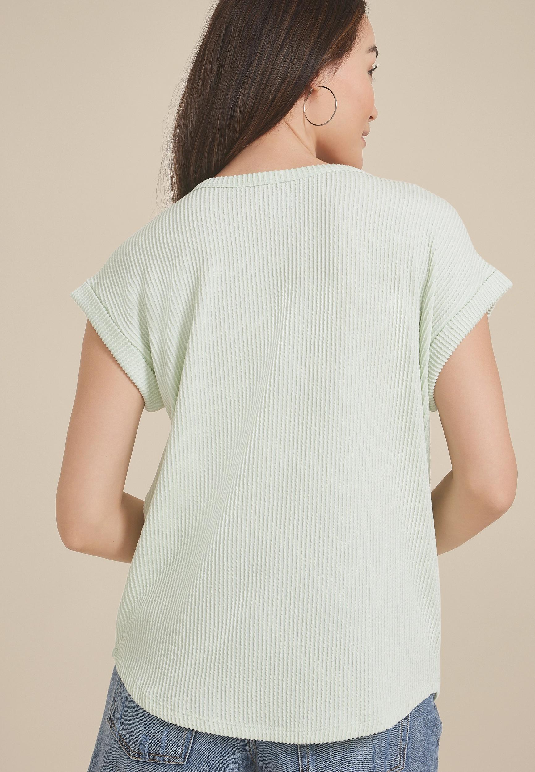 24/7 Clara Wavy Ribbed Short Sleeve Tee Product Image