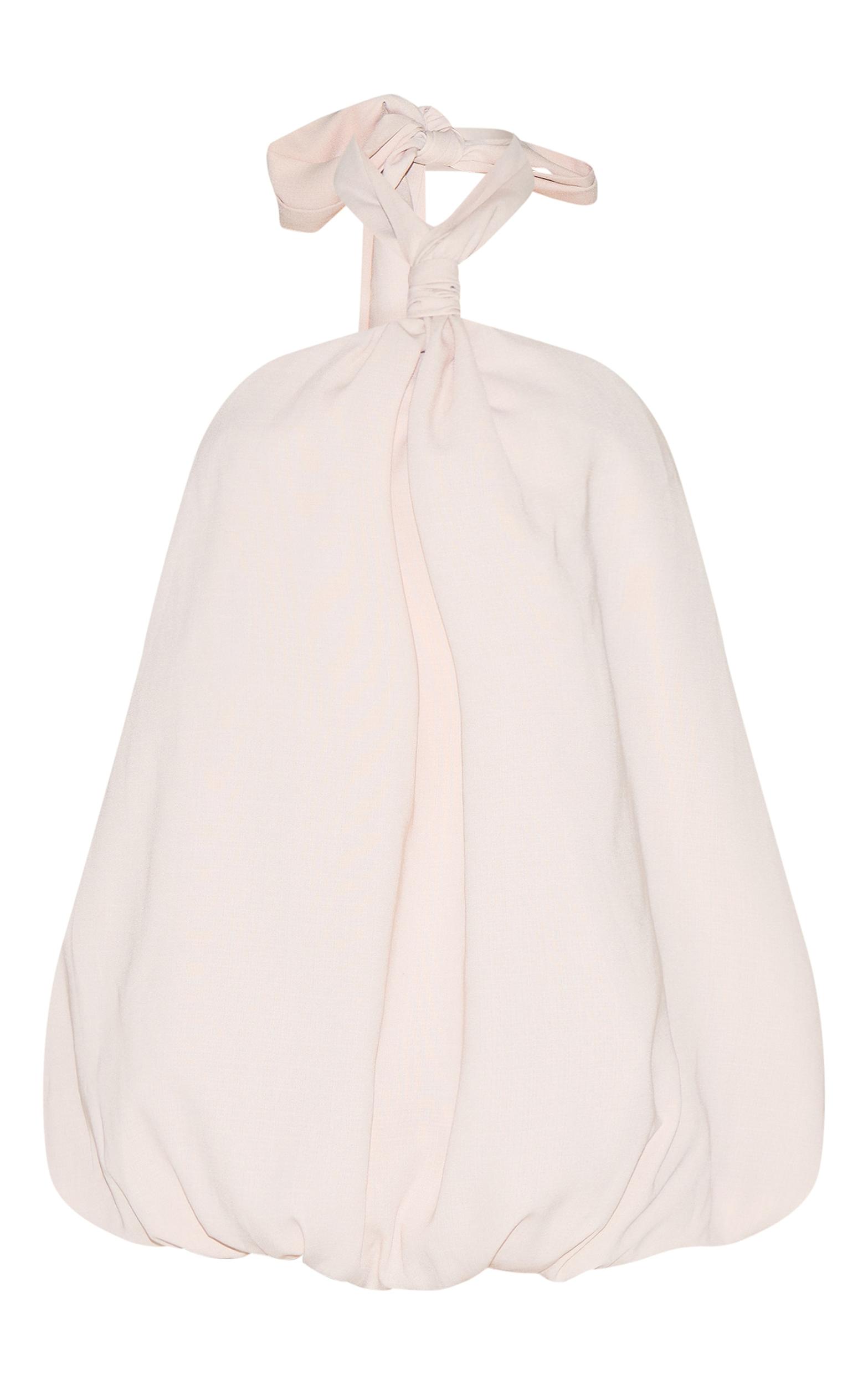 Petite Stone Puffball Halter Neck Mini Dress Product Image