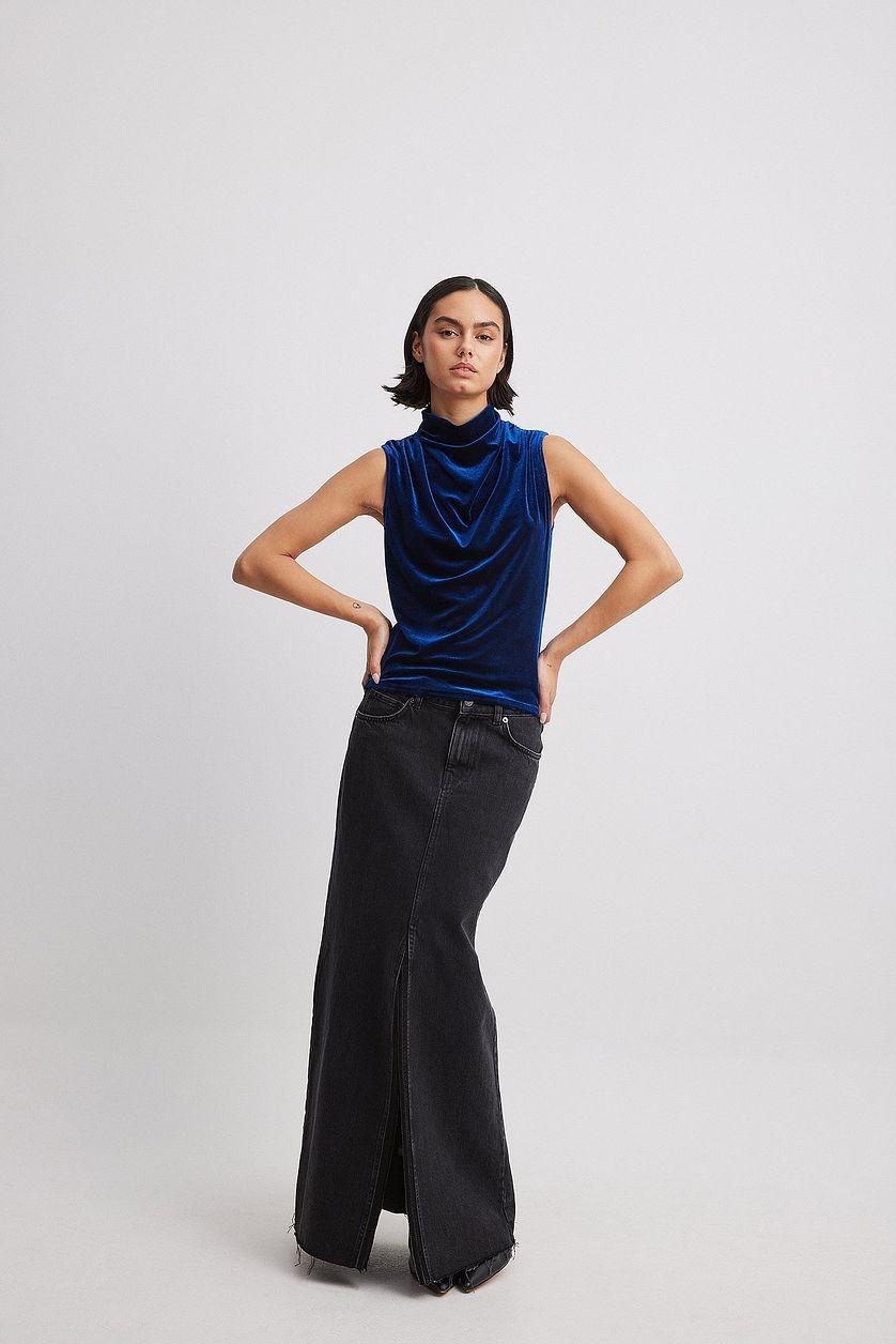 Funnel Neck Velvet Top Product Image