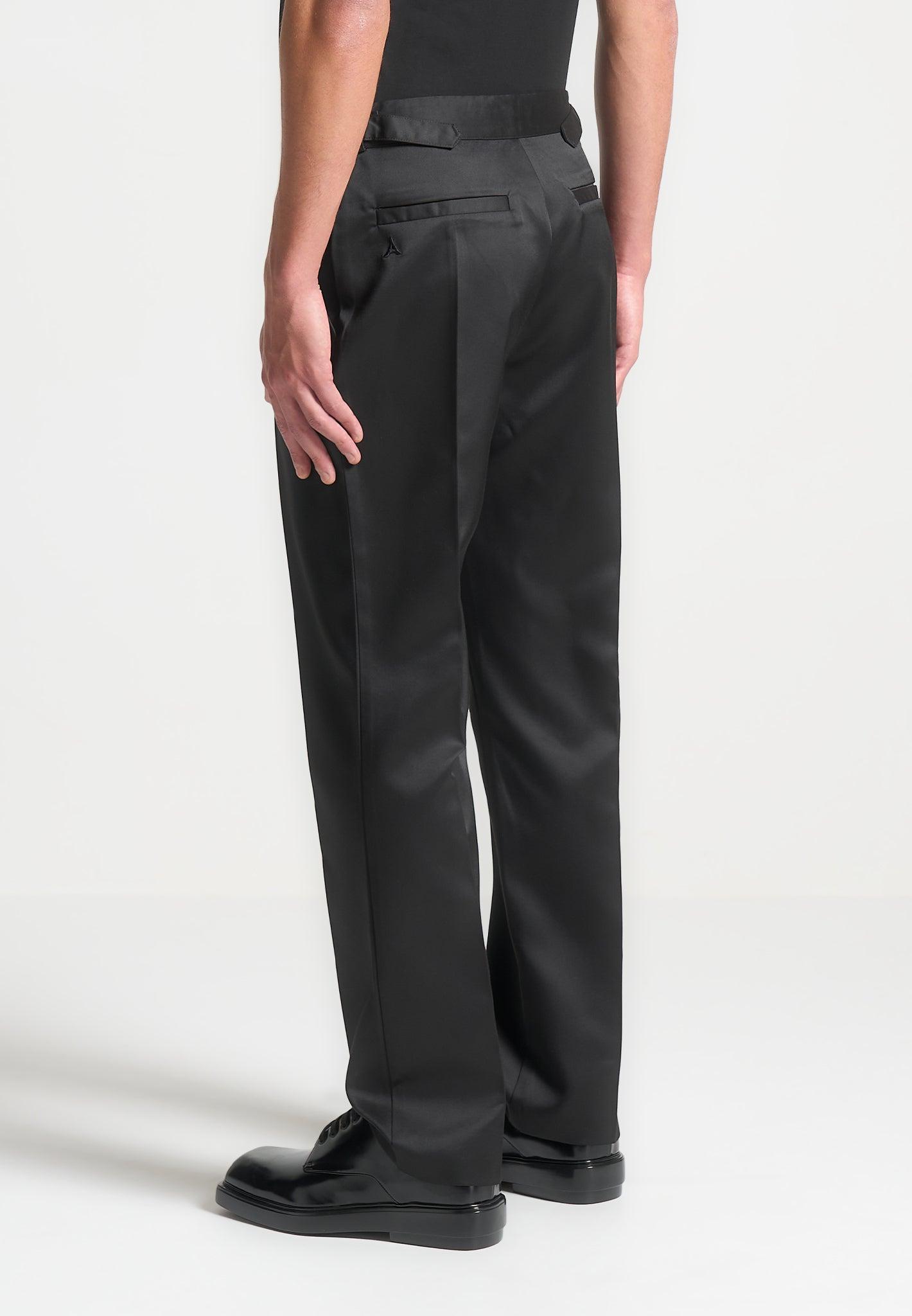 Joseph - Regular Fit Satin Tailored Trousers - Black Male Product Image