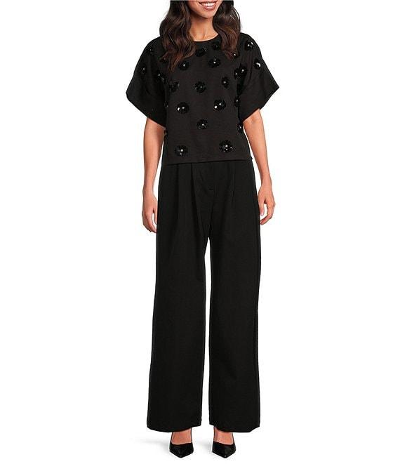 COREY LYNN CALTER Rowan Stretch Twill Wide Leg Pleated Trouser Pant Product Image