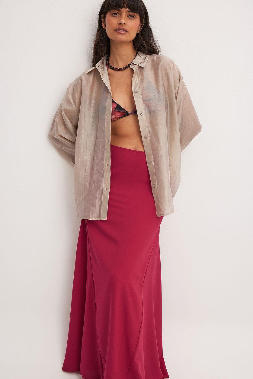 Mermaid Shaped Maxi Chiffon Skirt Product Image