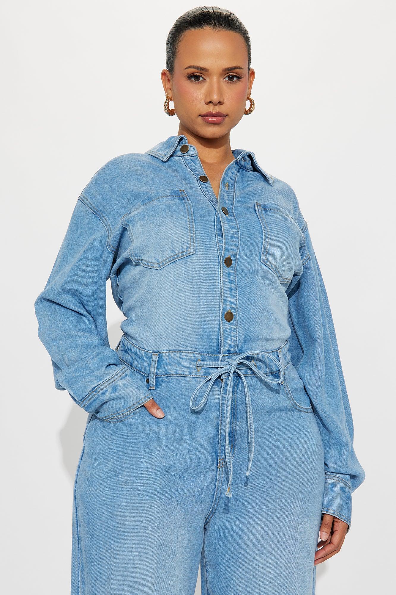 Serafi Denim Jumpsuit - Medium Wash Female Product Image
