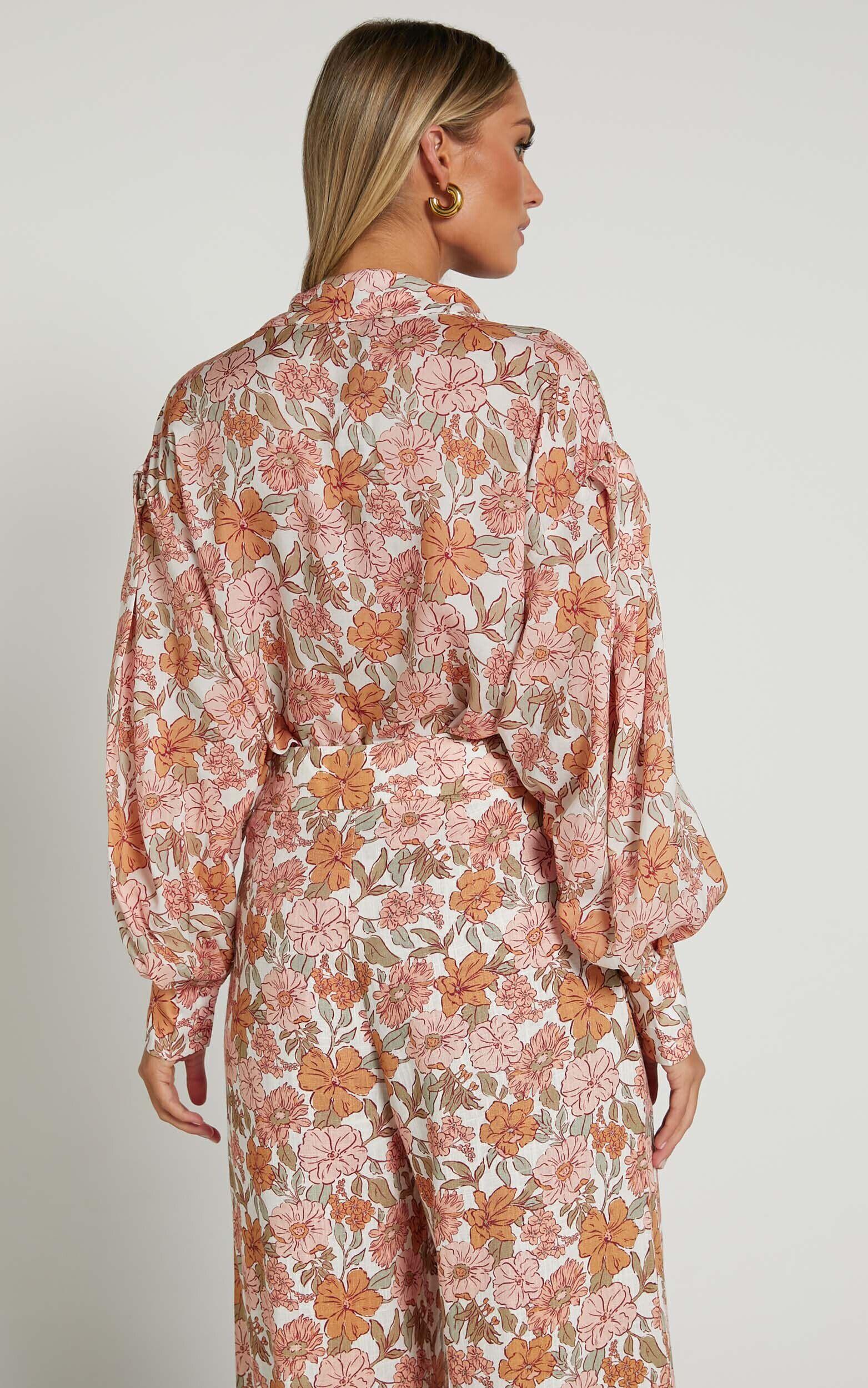 Amalie The Label - Azariah Balloon Sleeve Button Up Shirt in Wildflower Floral Product Image