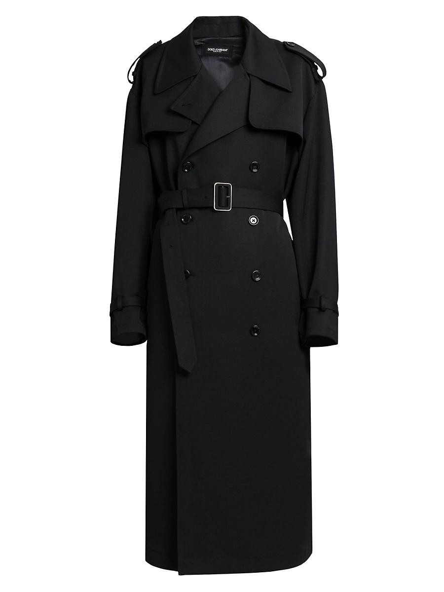 Mens Wool Gabardine Trench Coat Product Image