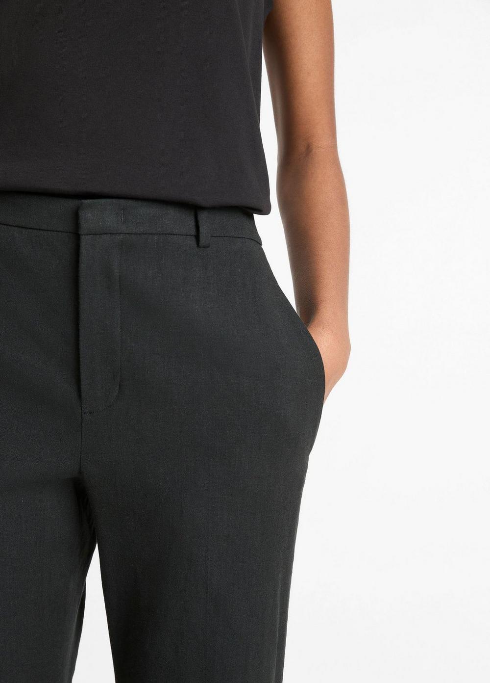 Linen-Blend Crop Flare Trouser Product Image