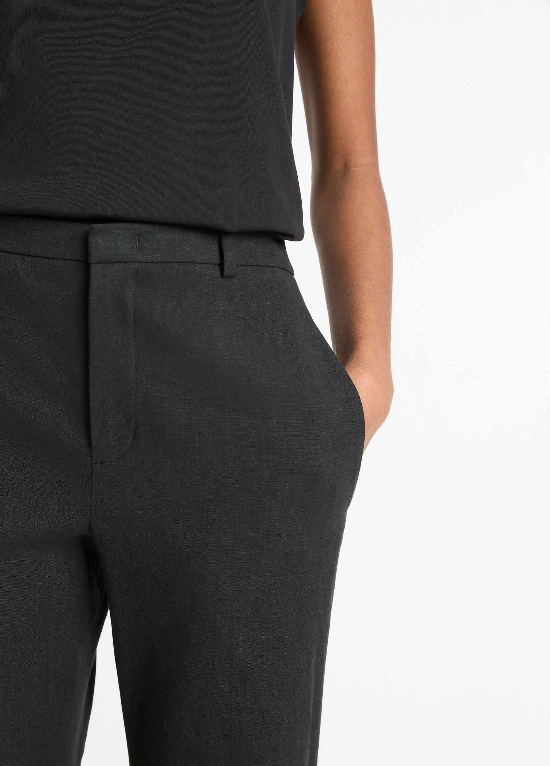 Linen-Blend Crop Flare Trouser Product Image