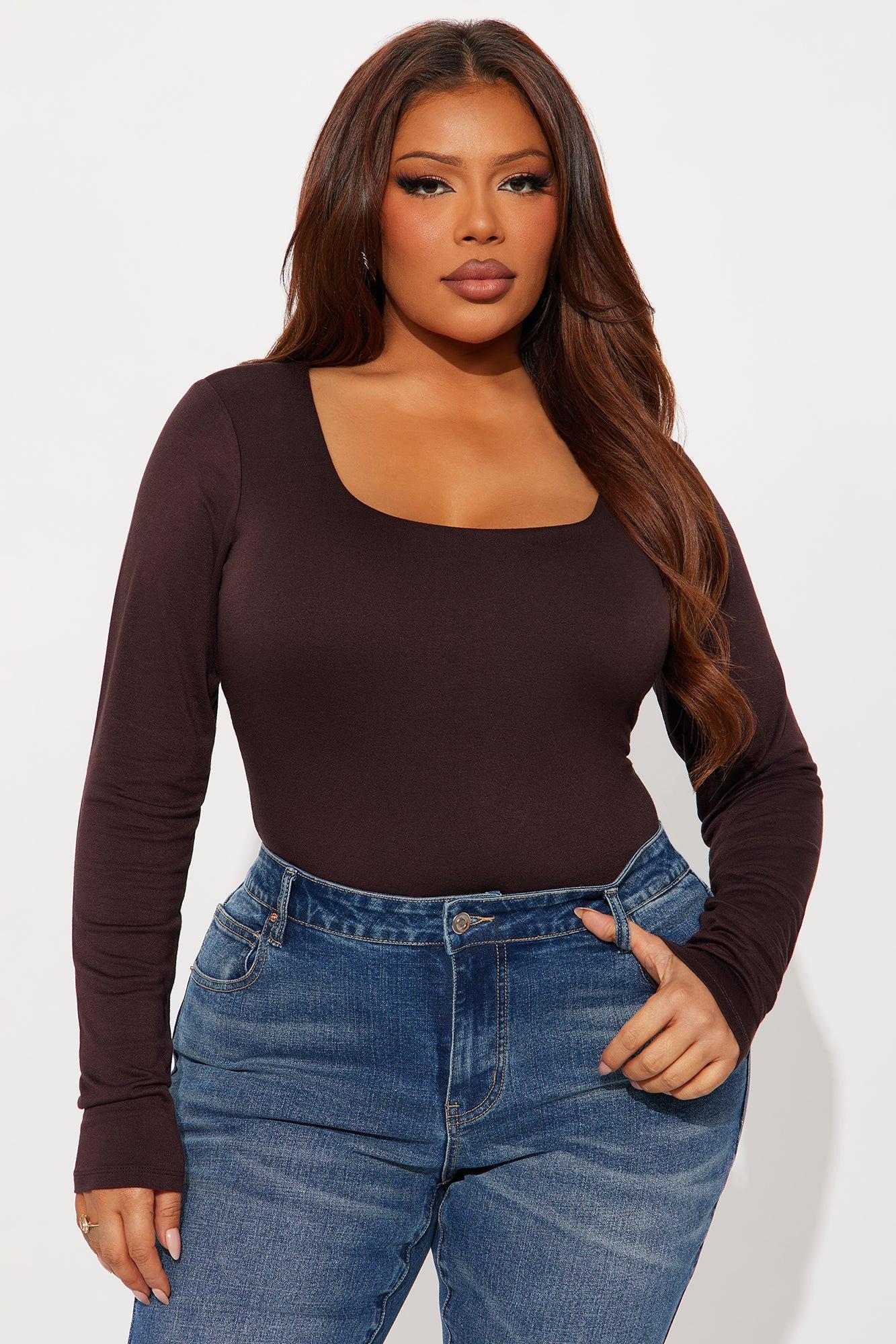Yasmeen Square Neck Top - Chocolate Female Product Image