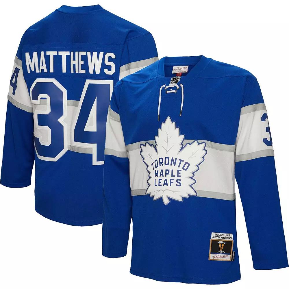 Men's Mitchell & Ness Auston Matthews Blue Toronto Maple Leafs 2017 Blue Line Player Jersey, Size: Large, Mpl Blue Product Image