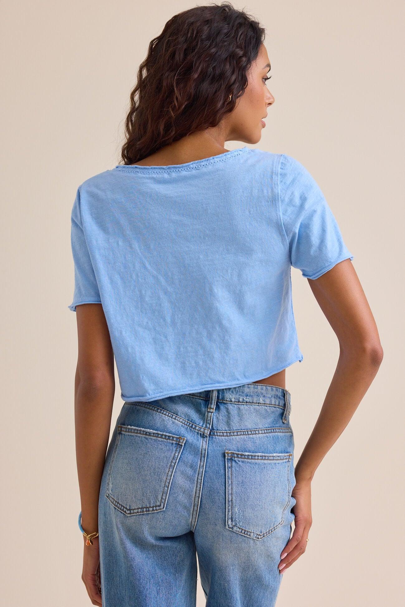 Vera Cropped Lace Tee Product Image