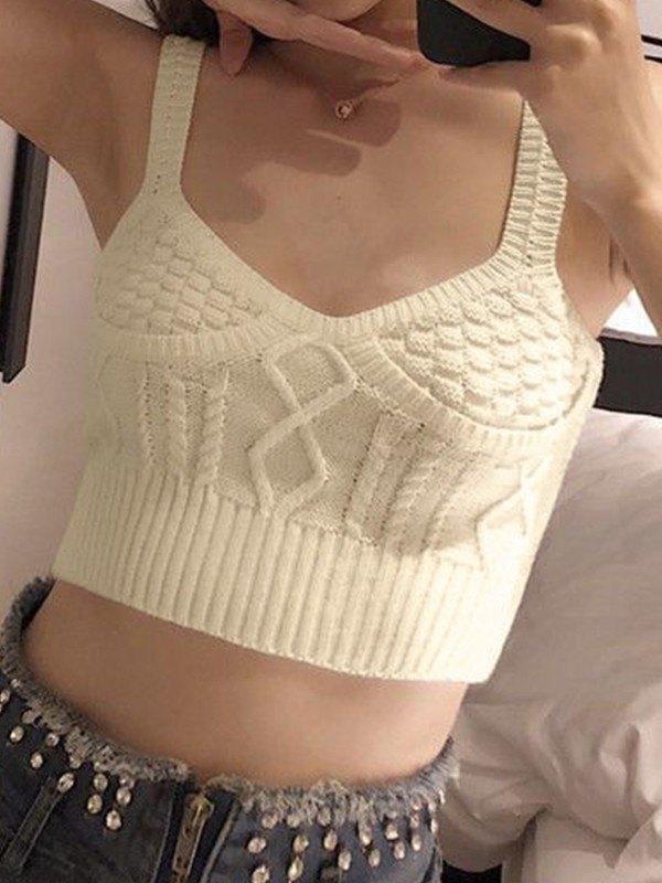 Jacquard Cable Knit Cropped Tank Top Product Image