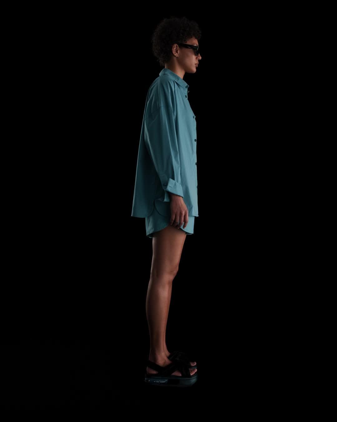 Womens Nike Sportswear Chill Poplin Loose Long-Sleeve Button-Up Top | HJ0715-100 Product Image