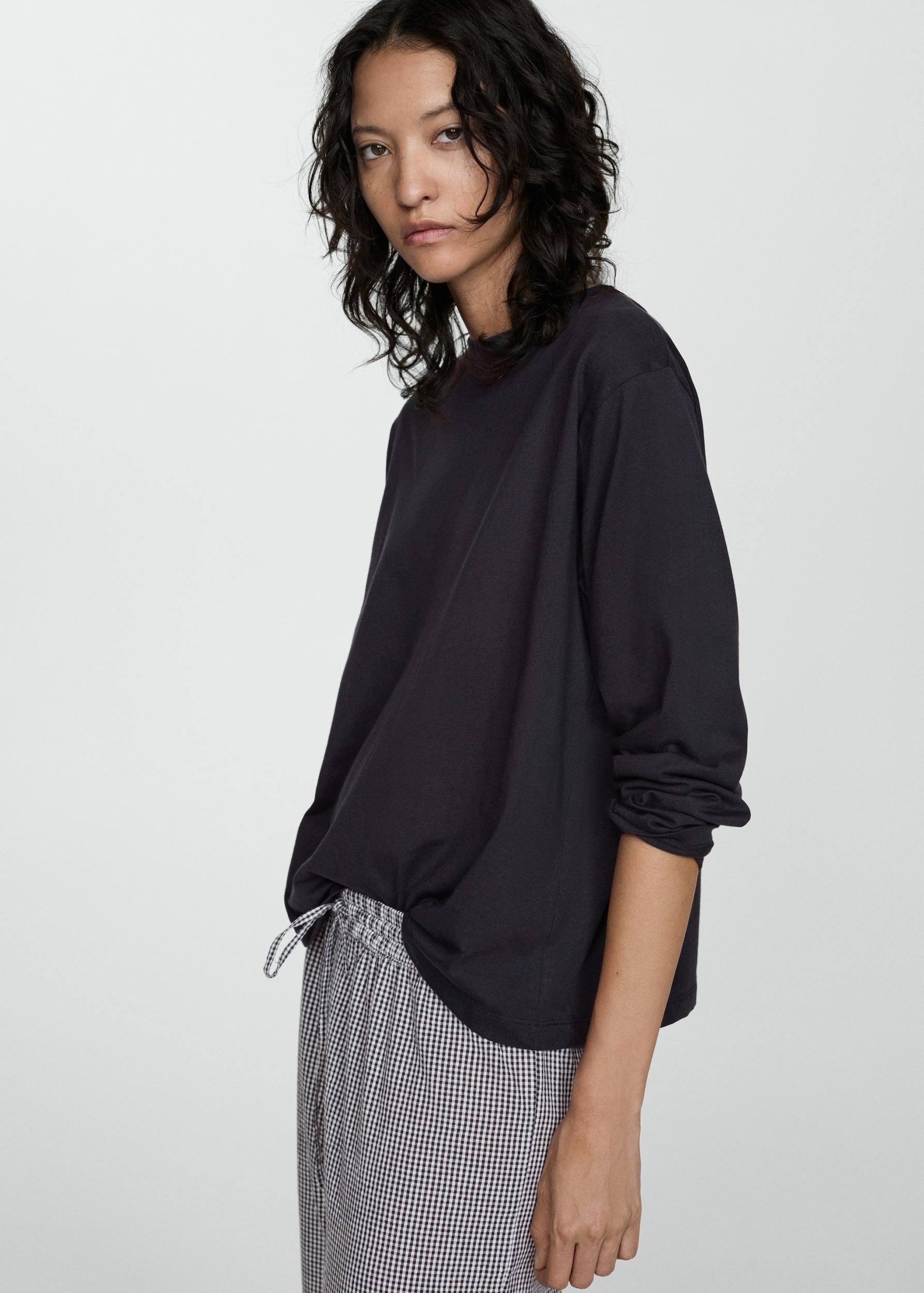 Two-piece cotton pyjamas - Women | MANGO USA Product Image