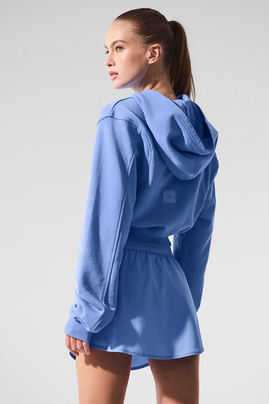 Sweet Escape Zip Up Hoodie - Crystal Clear Blue Product Image