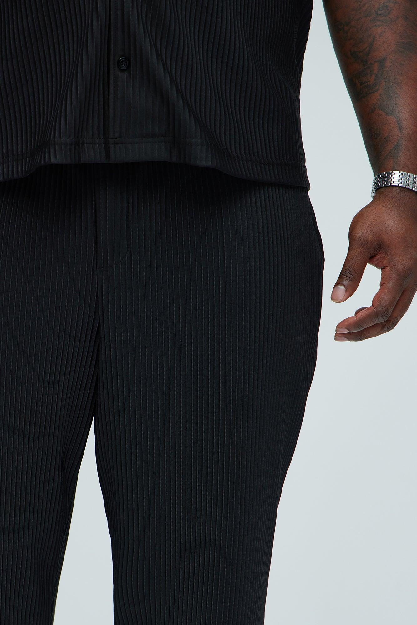 Potential Straight Pleated Pants - Black Product Image