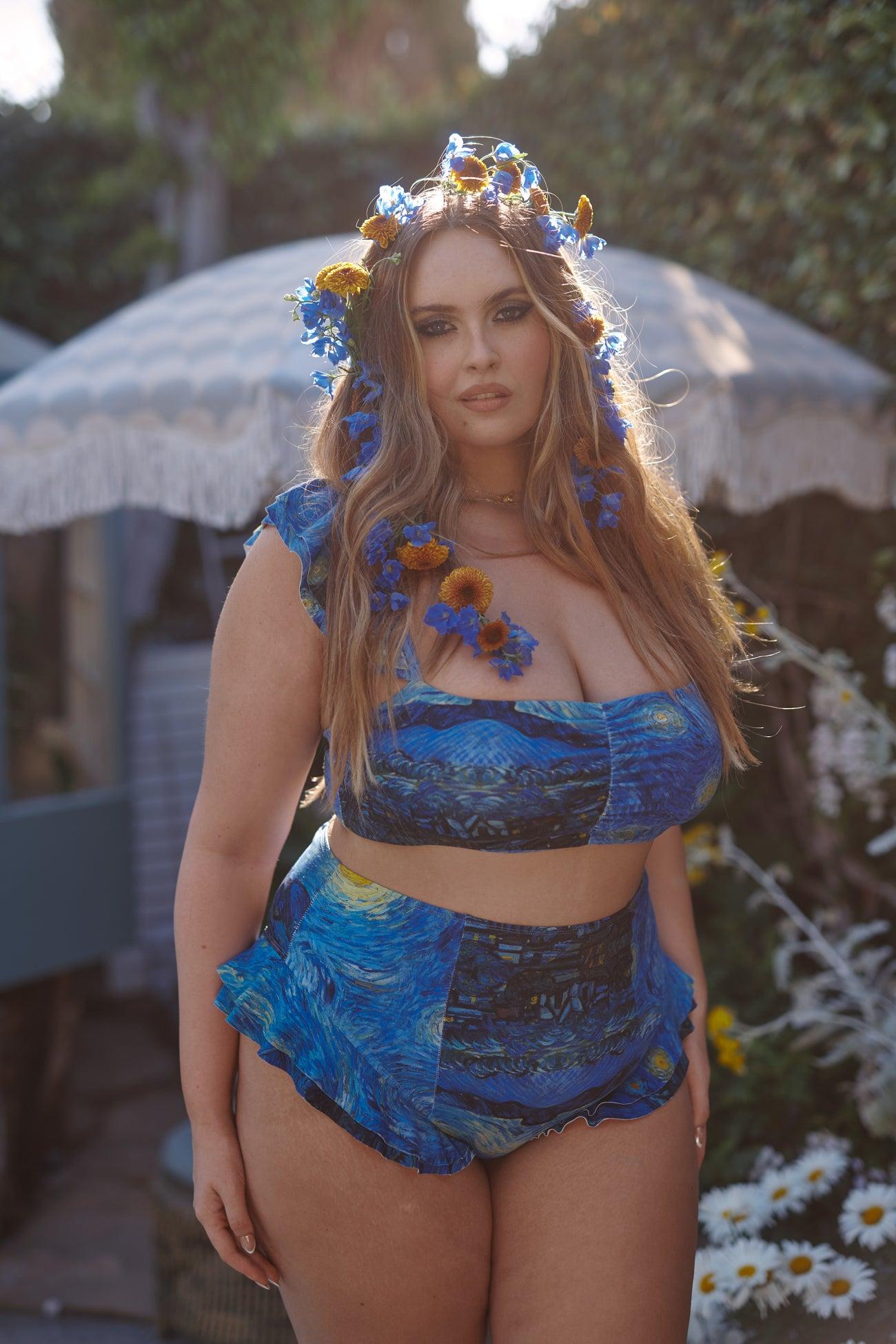 The Starry Night Ruffle Bikini Bottoms Product Image