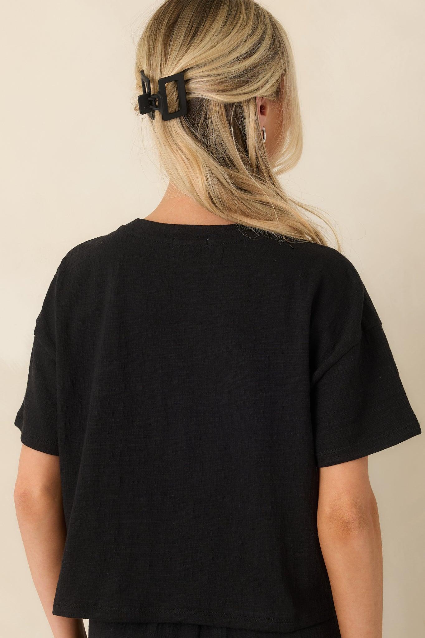 Z Supply Sway Black Textured Cropped Tee Product Image