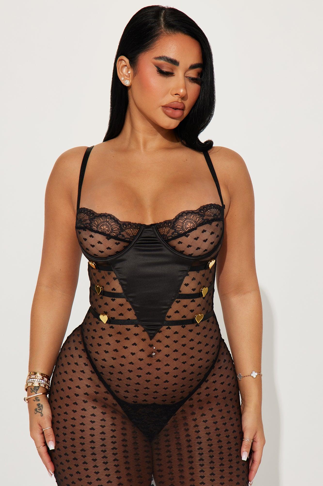 Secretly Dating Lace Maxi Gown Babydoll - Black Product Image