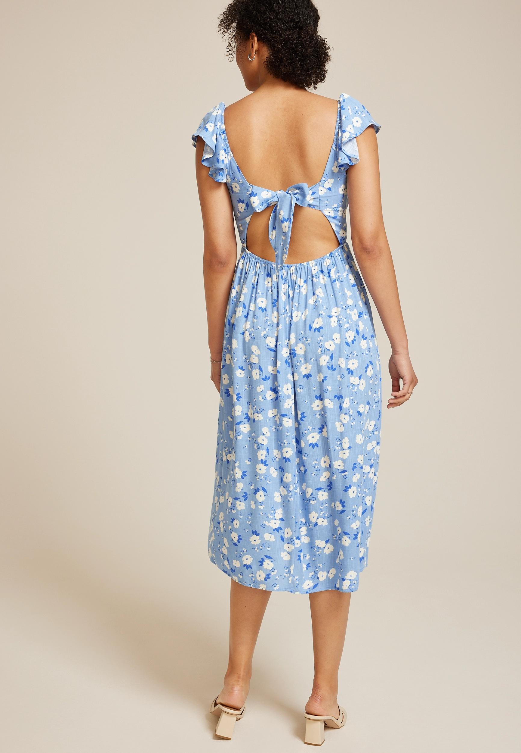 Band Of The Free Floral Flutter Sleeve Midi Dress Product Image