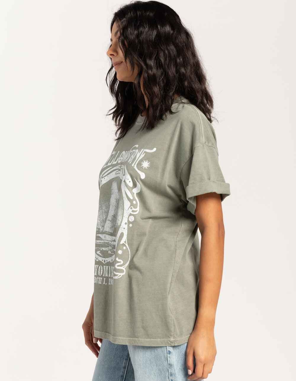 GIRL DANGEROUS Yellowstone Womens Boyfriend Tee - ARMY Product Image