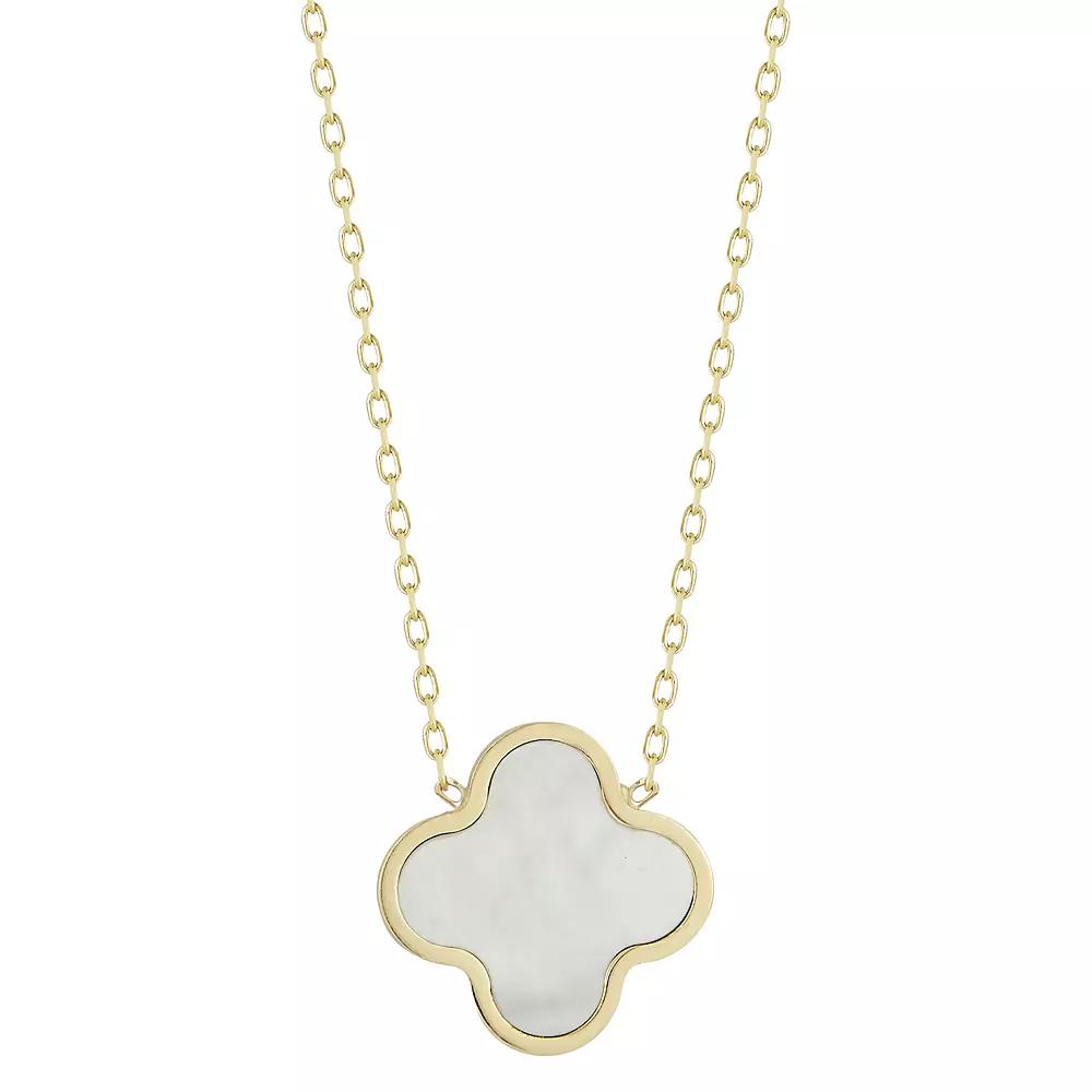 LUMINOR GOLD 14k Gold Clover Pendant Necklace, Women's, Size: 18", M Of White Product Image
