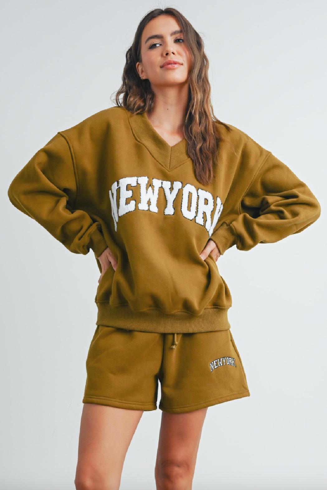 New York V Neck Sweatshirt Product Image