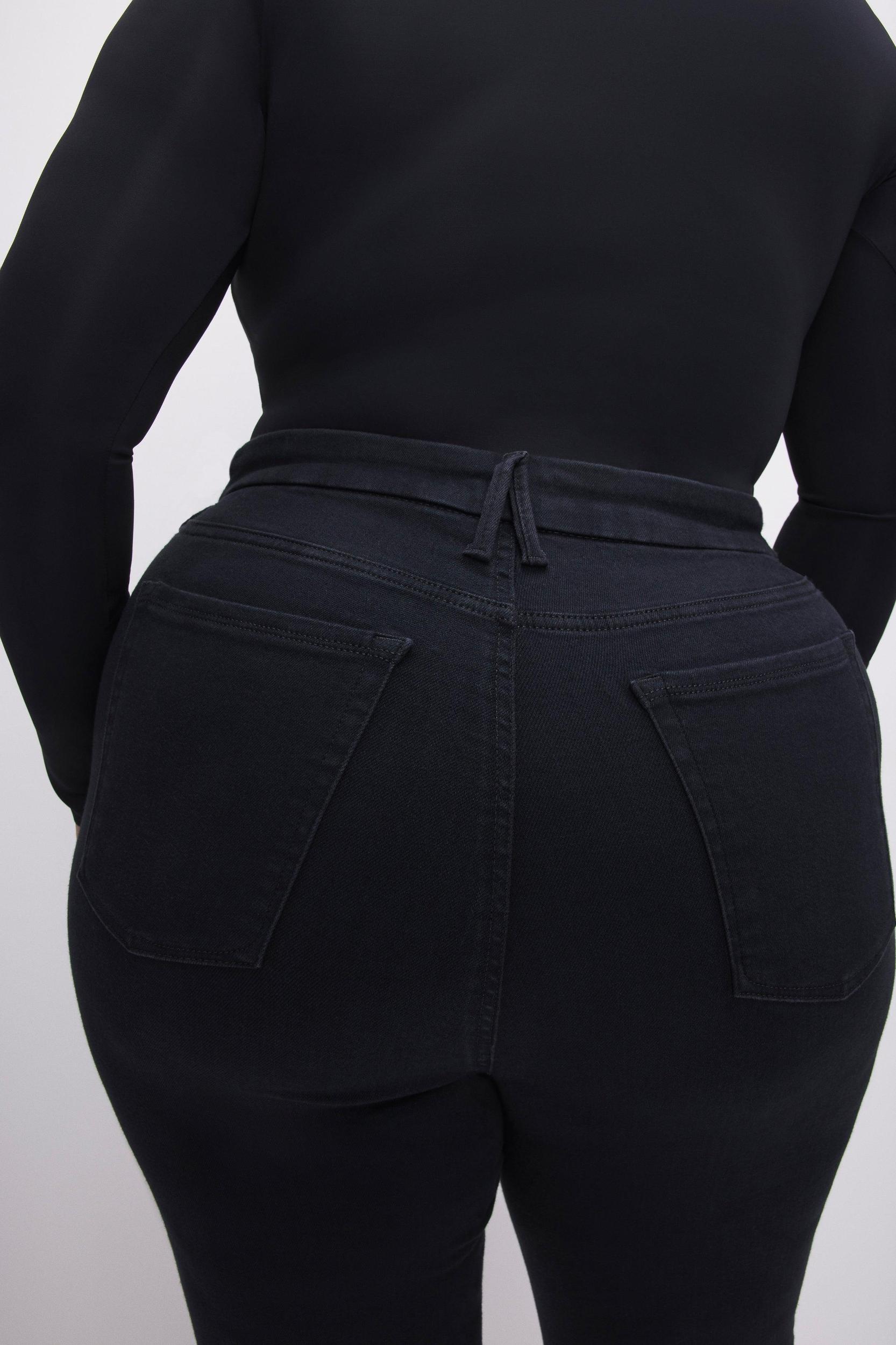 POWER STRETCH PULL-ON STRAIGHT JEANS | BLACK001 Product Image