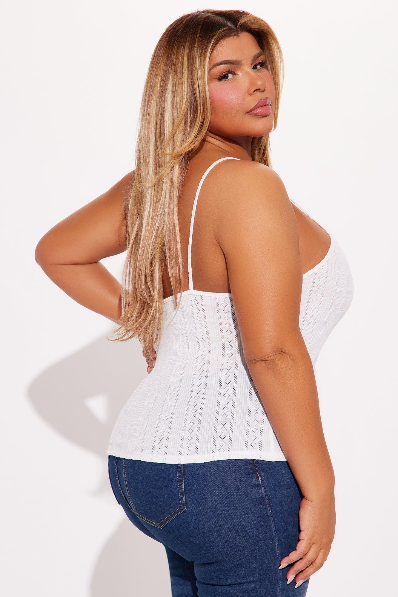 Chloe Lace Trim Cami - White Product Image