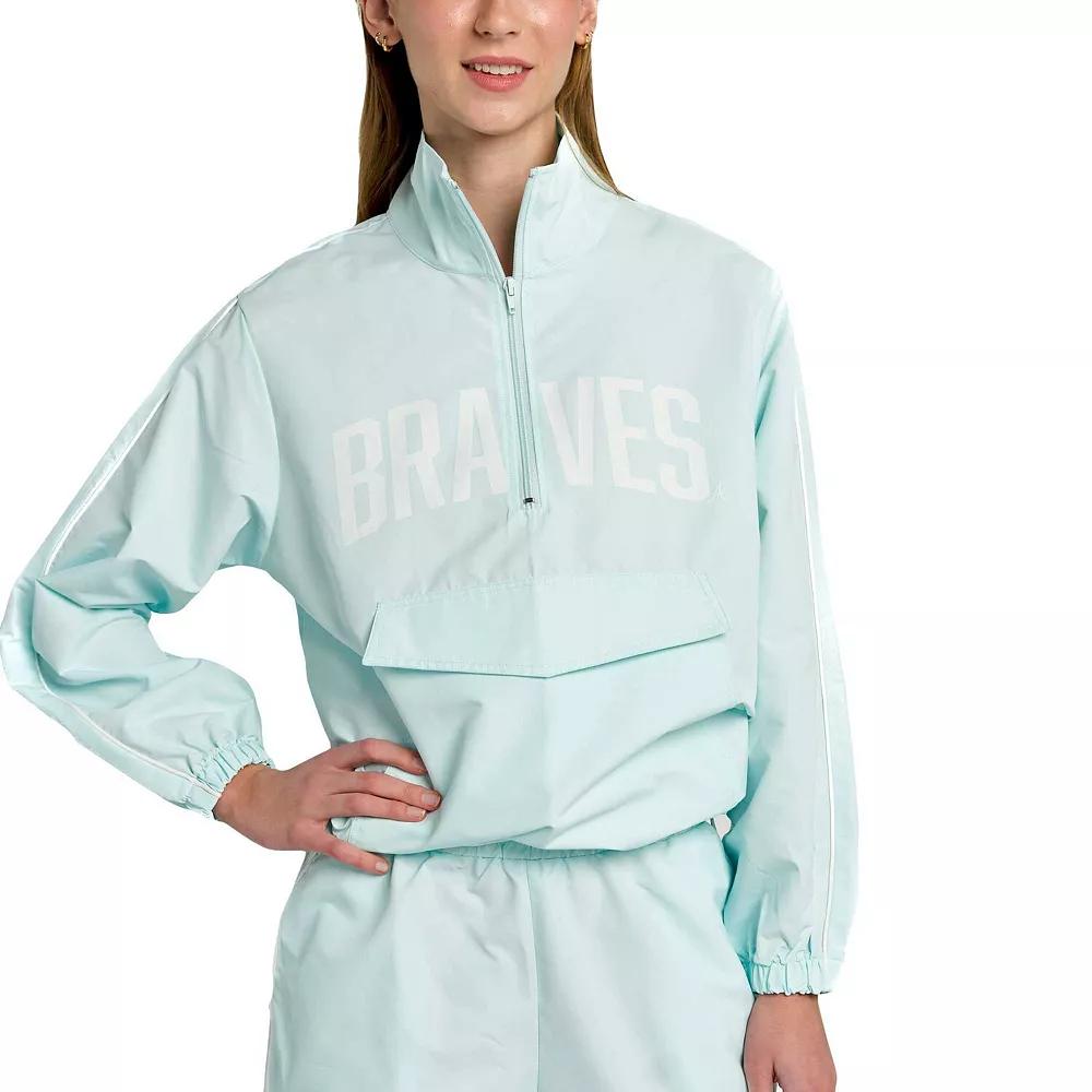 Women's Lusso Light Blue Atlanta Braves Parker Half-Zip Jacket,  Product Image