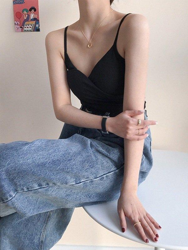 Criss Cross Ribbed Crop Cami Top Product Image