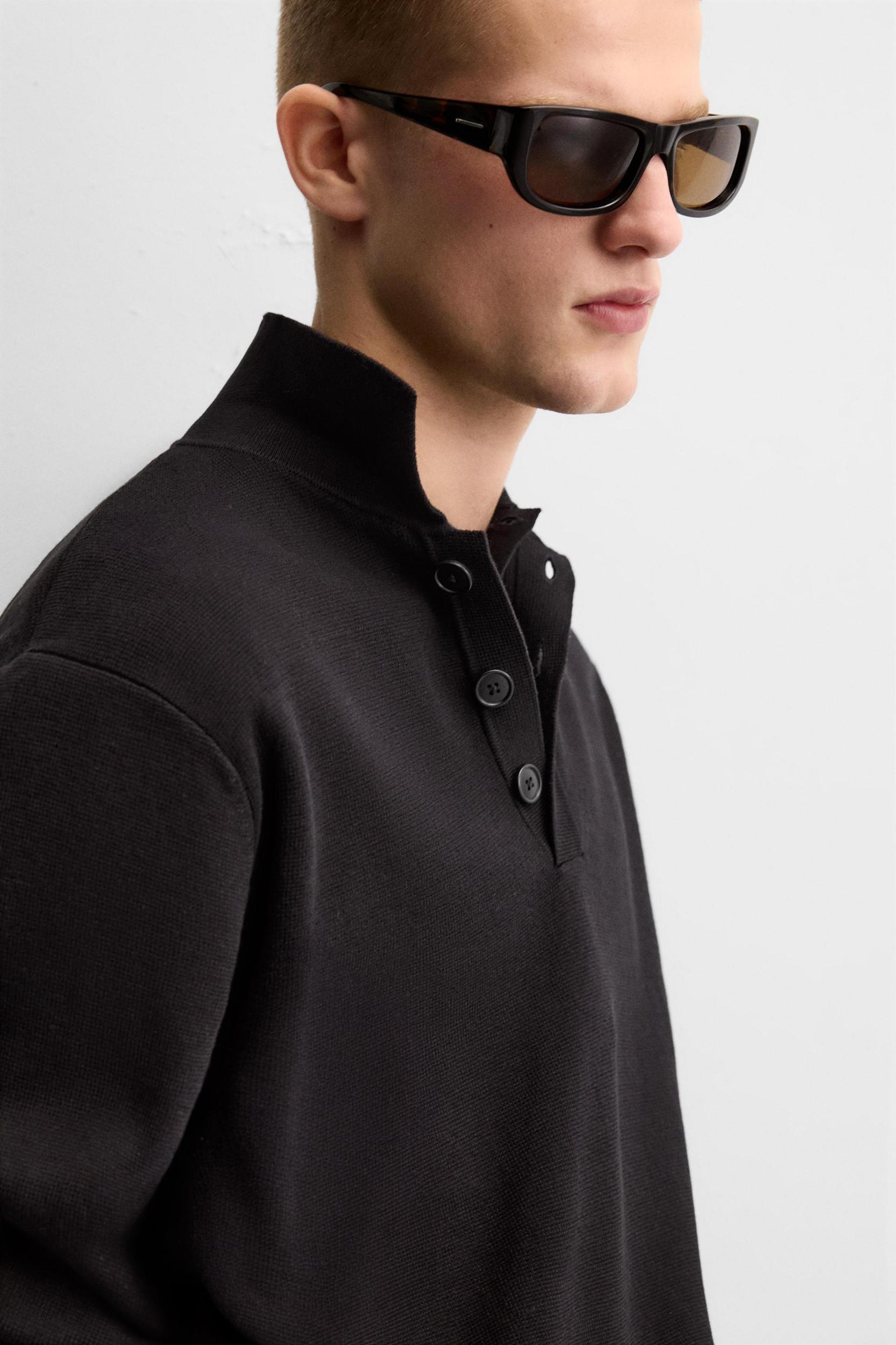 RELAXED FIT KNIT POLO SHIRT Product Image