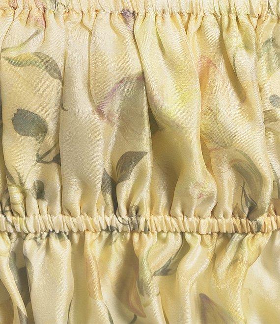 En Saison Elliot Floral Print Scoop Neck Short Puff Sleeve Organza Top Product Image