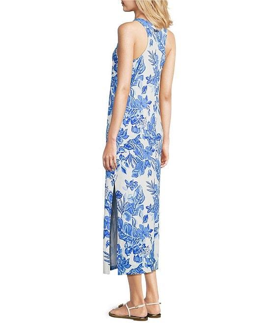 Lilly Pulitzer x Saint James Maxine Soleil Floral Print Round Neck Sleeveless Midi Dress Product Image