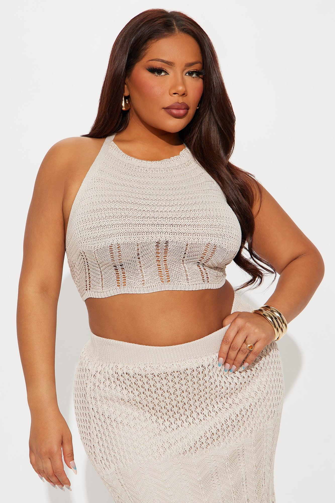 Marbella Crochet Maxi Skirt Set - Taupe Female Product Image