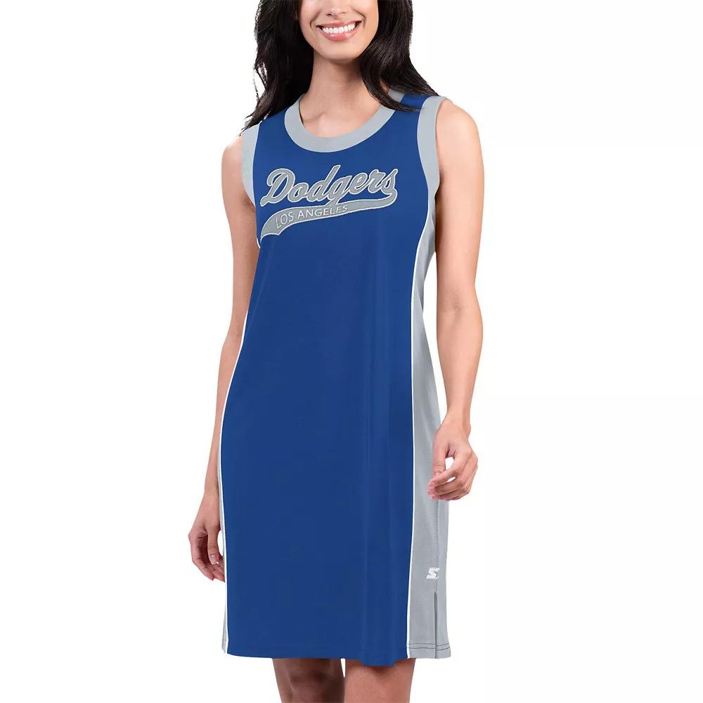 Women's Starter Royal Los Angeles Dodgers Slam Dunk Tank Sneaker Dress, Size: Small, Blue Product Image