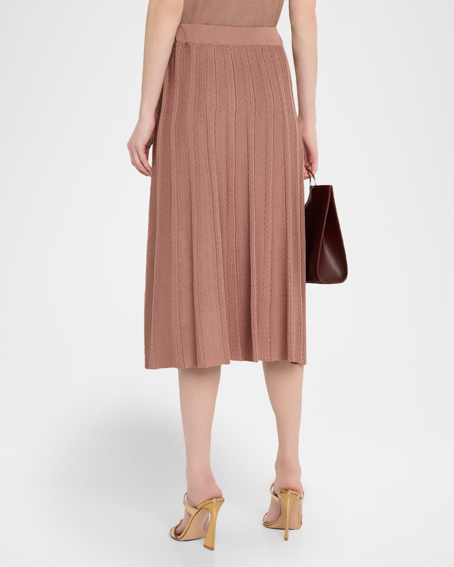 A-Line Textured Knit Midi Skirt Product Image