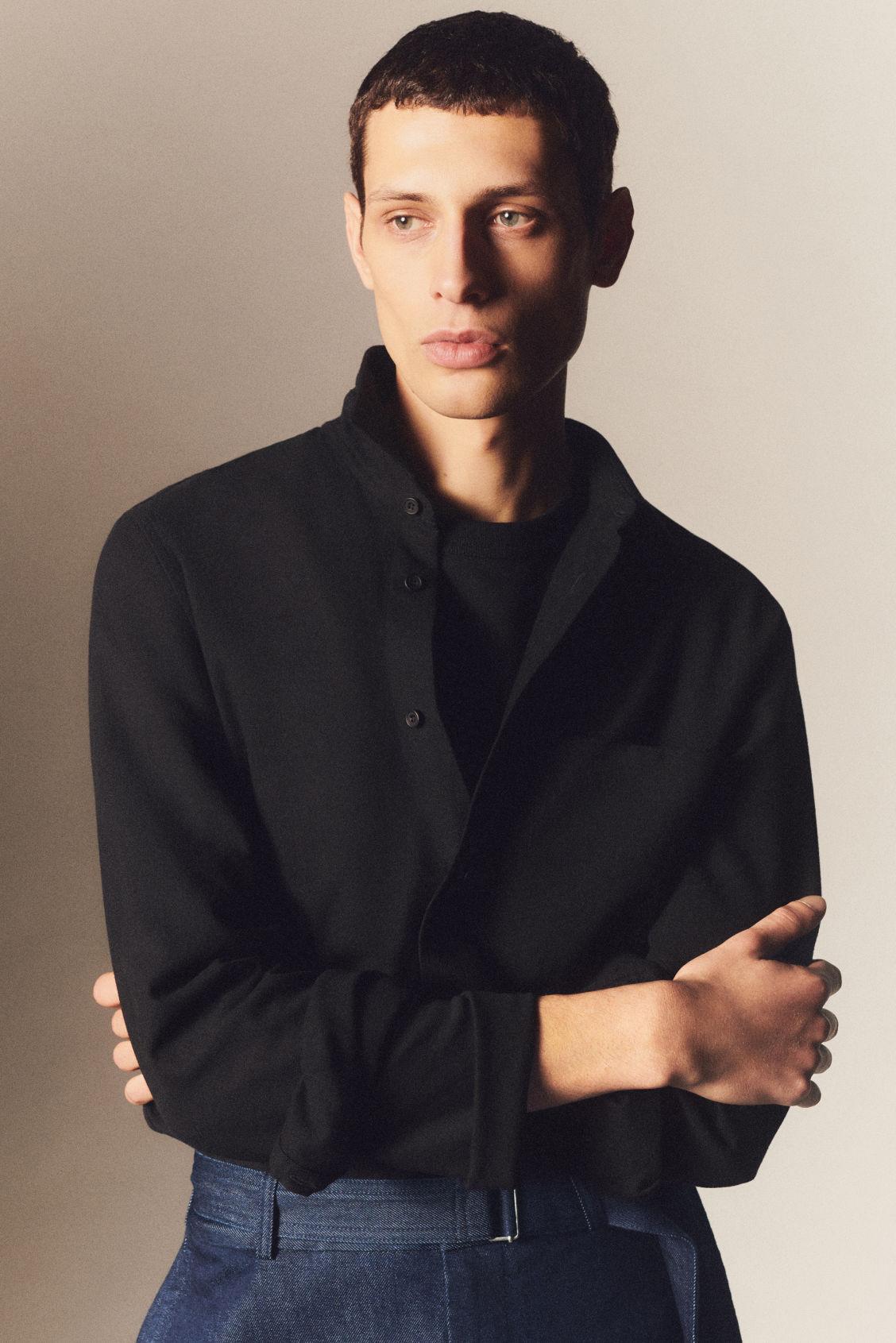 Mens SECONDSKIN Leather Full-Zip Overshirt Product Image