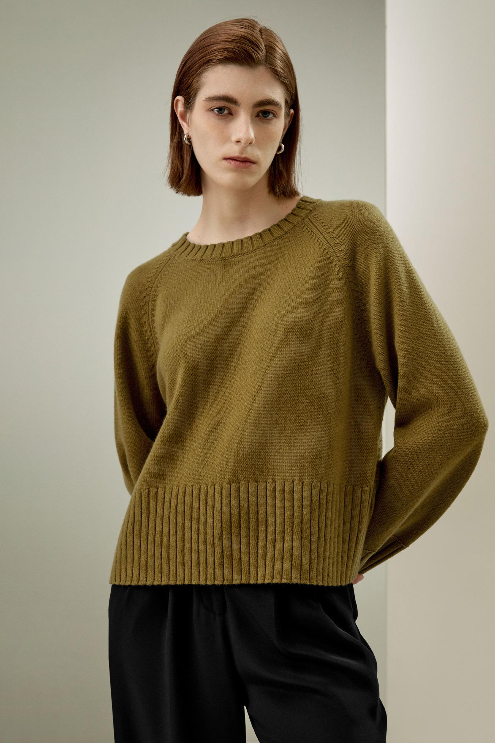 LILYSILK Cashmere Sweater Crew Neck - for Women - White Wool Cashmere - Elegant Mid-Rise Style Sweater S Product Image