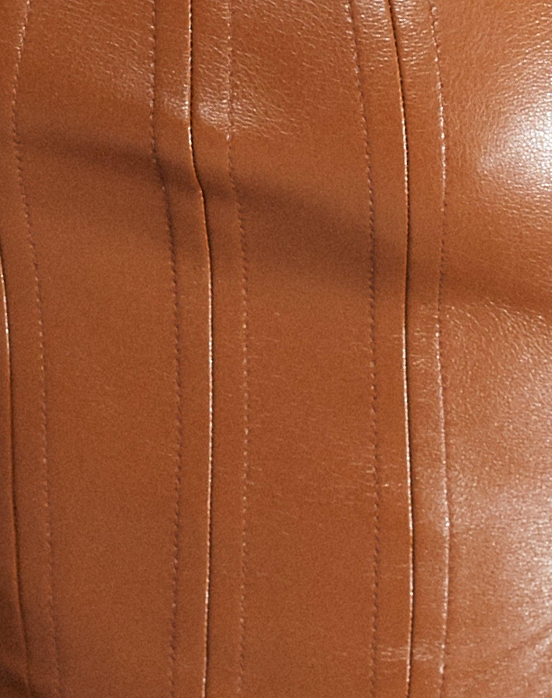 Wawi Crop Top in PU Chocolate Product Image