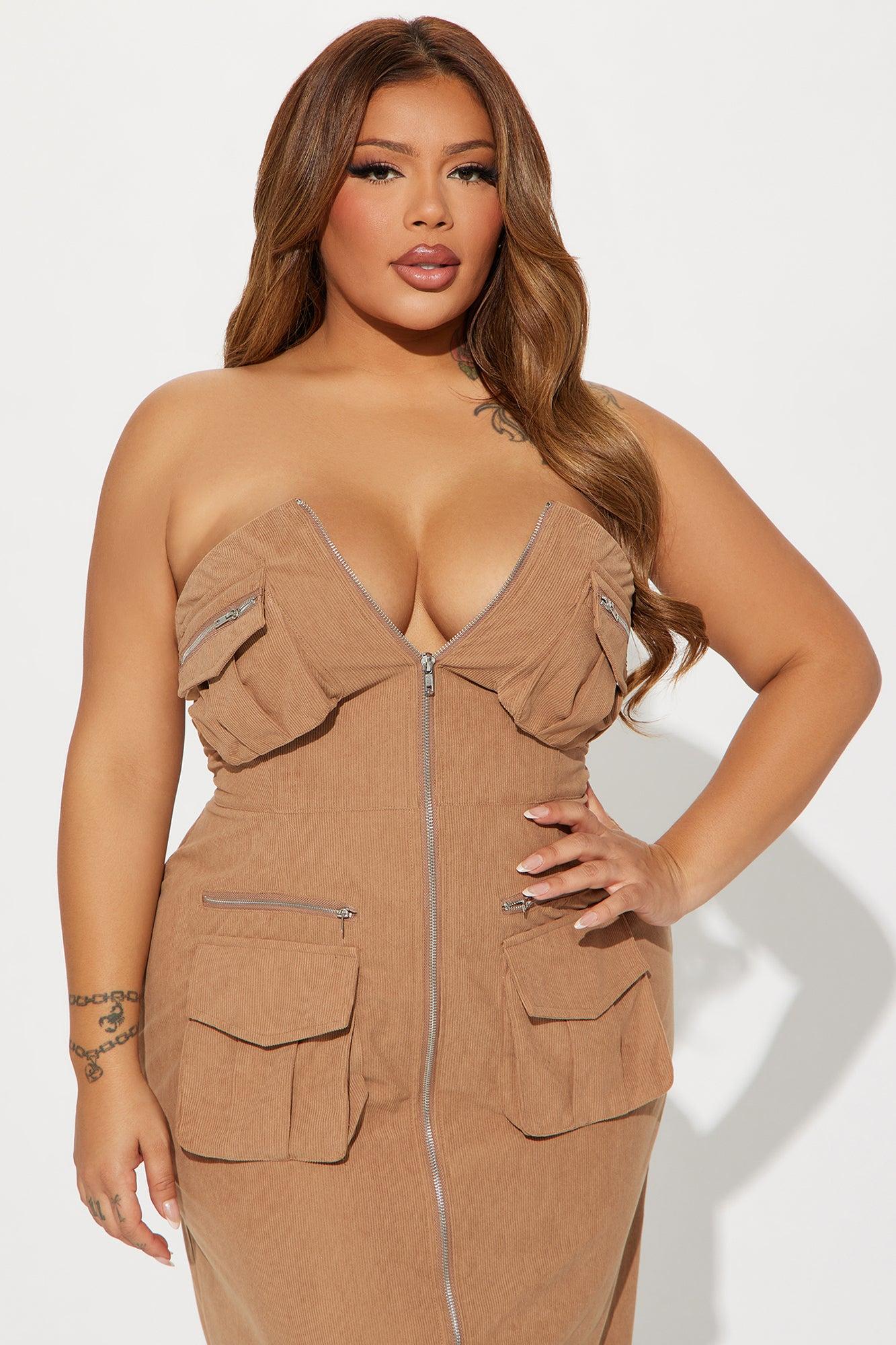 Keep It Real Cargo Maxi Dress - Taupe Product Image