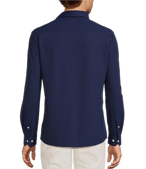 Hart Schaffner Marx Luxury Performance Long Sleeve Textured Coat Front Sport Shirt Product Image