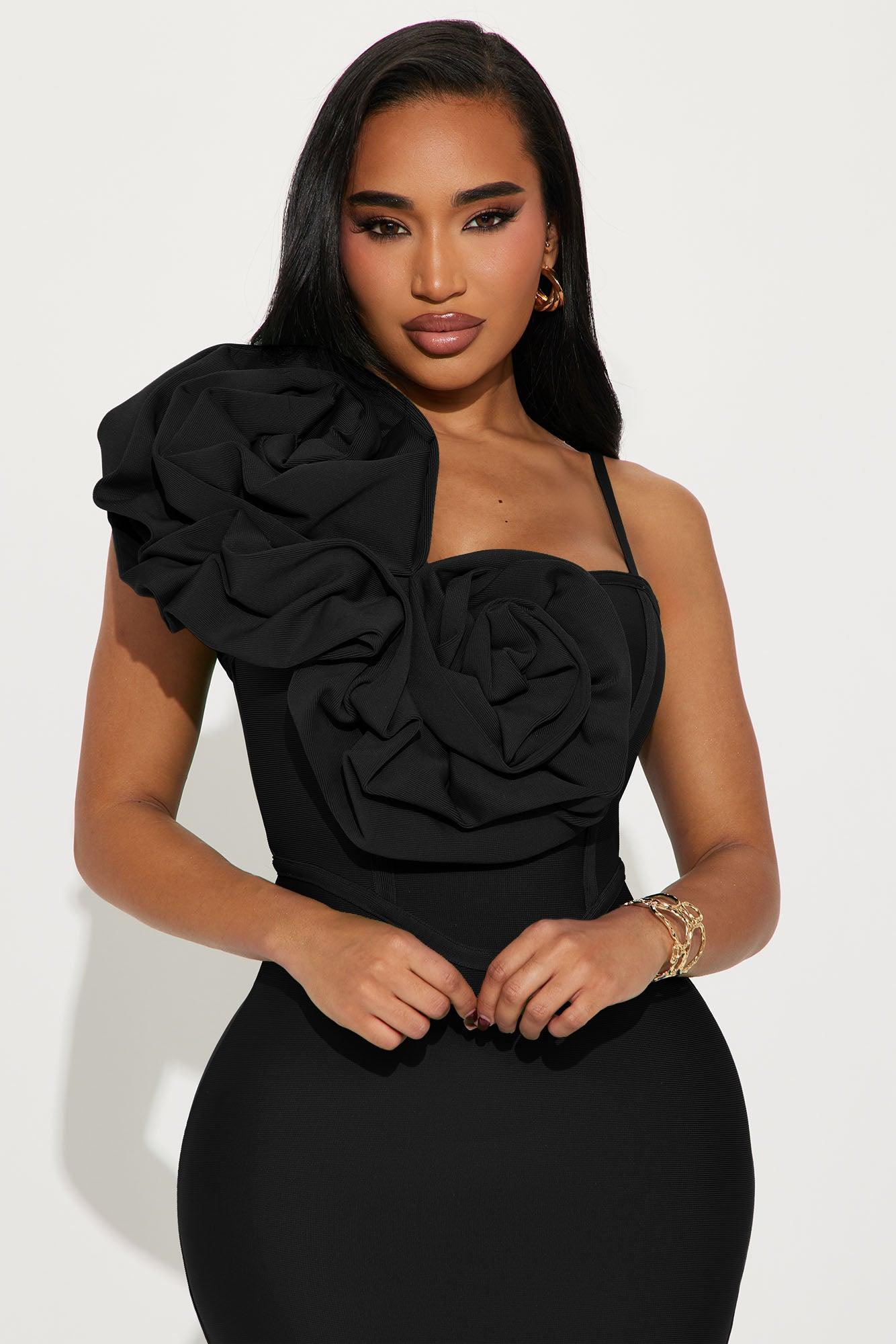 Mary Bandage Midi Dress - Black Product Image