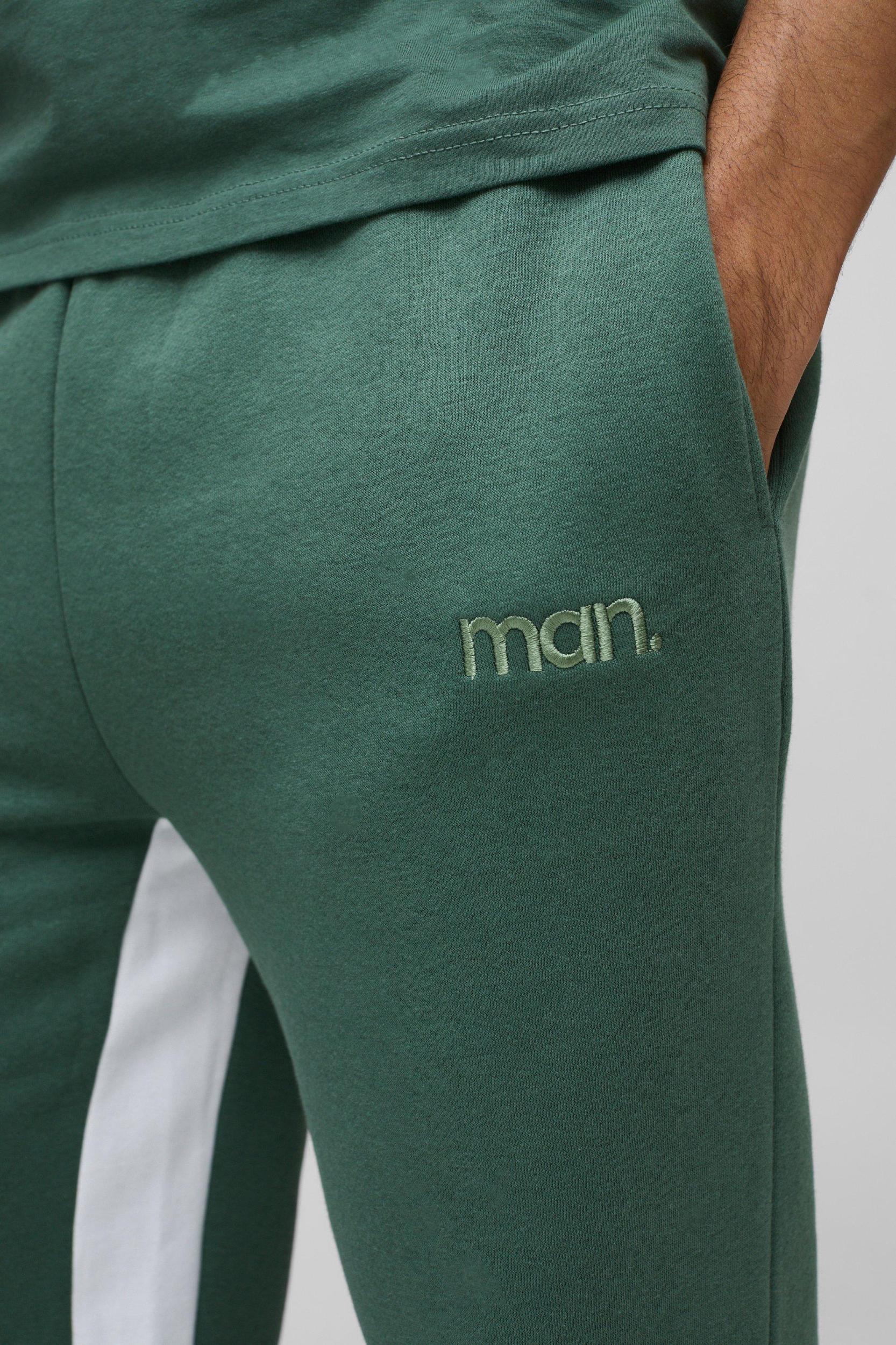 Relaxed Man Colour Block Sweatpants | boohooMAN USA Product Image