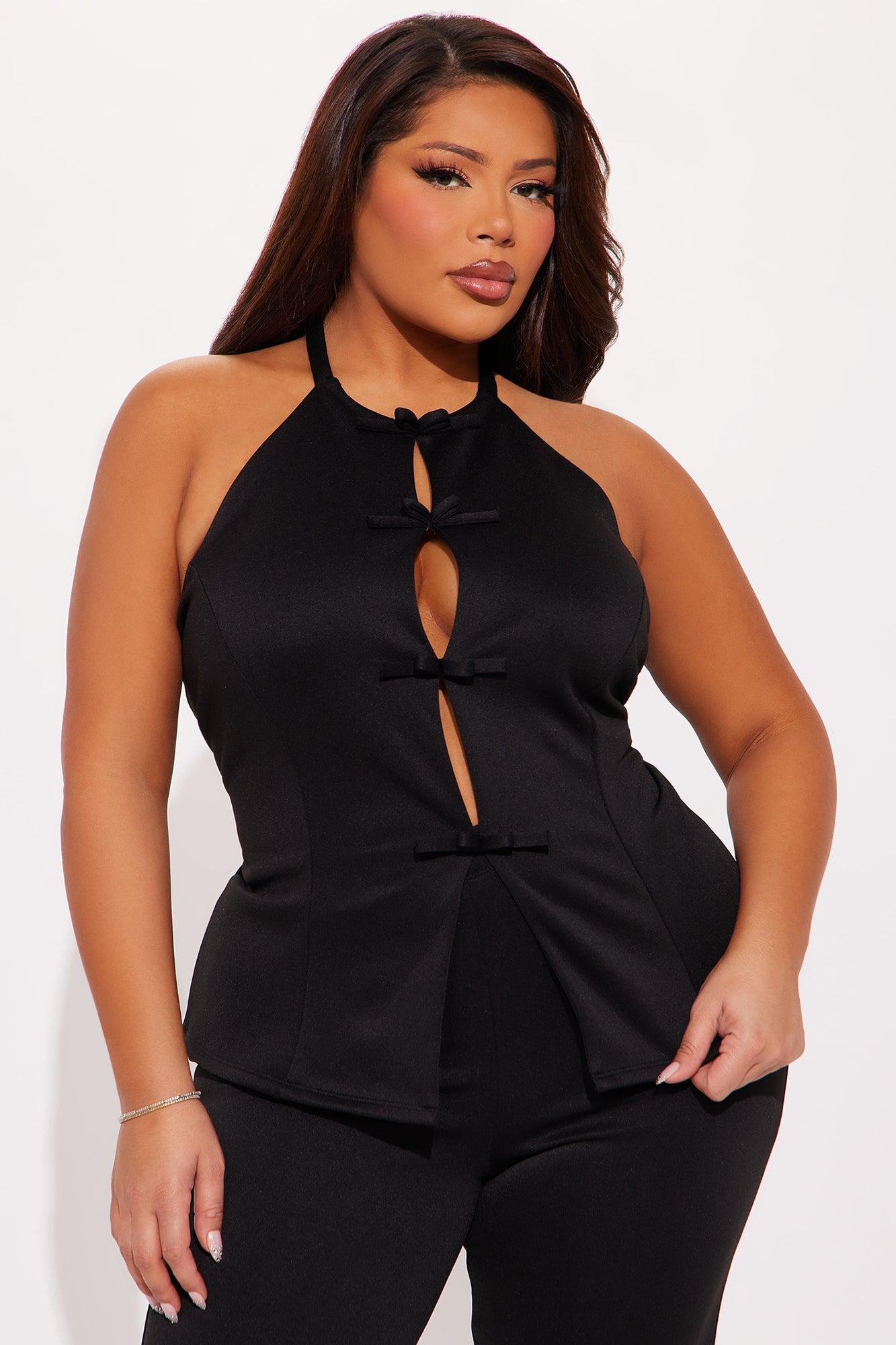 Date Night Bow Pant Set - Black Product Image