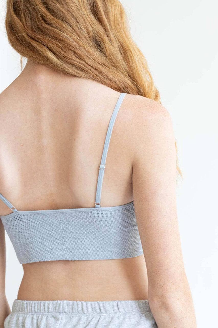 Blue Jacquard Seamless Bralette Product Image