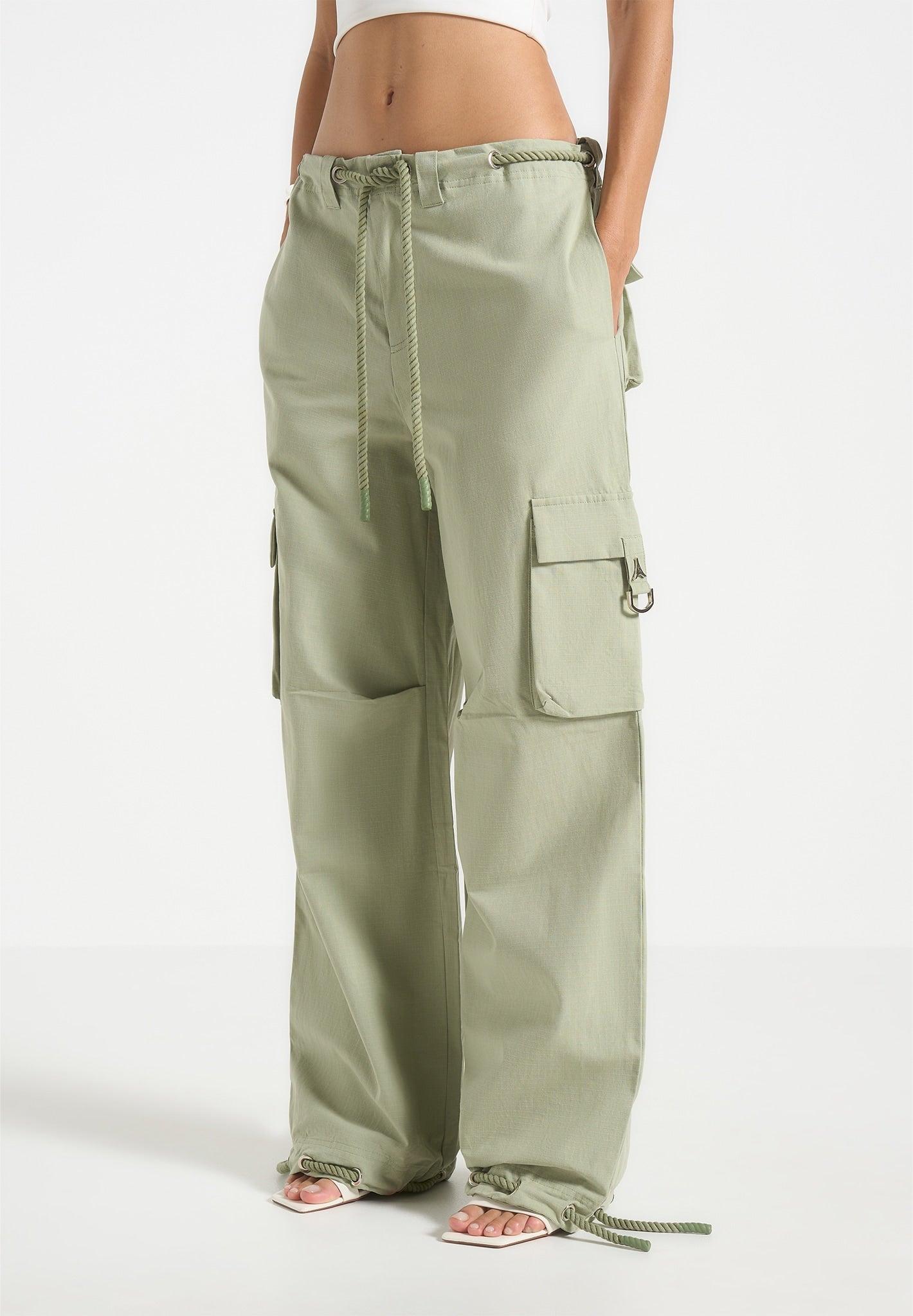 Rosa - Ripstop Parachute Cargo Pants - Sage Female Product Image