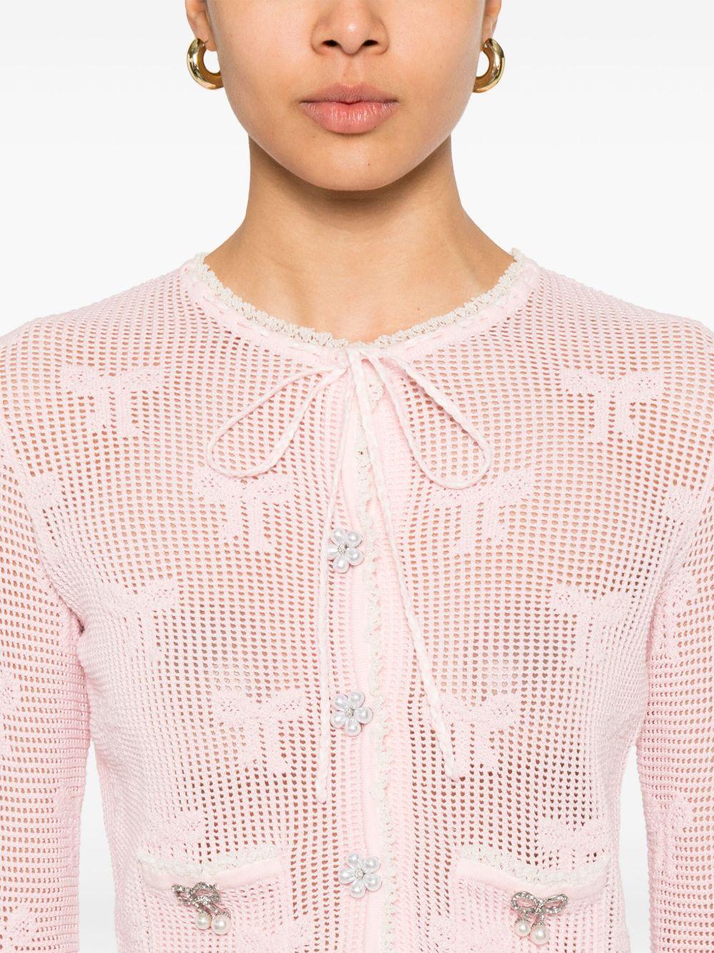 bow crochet cardigan Product Image