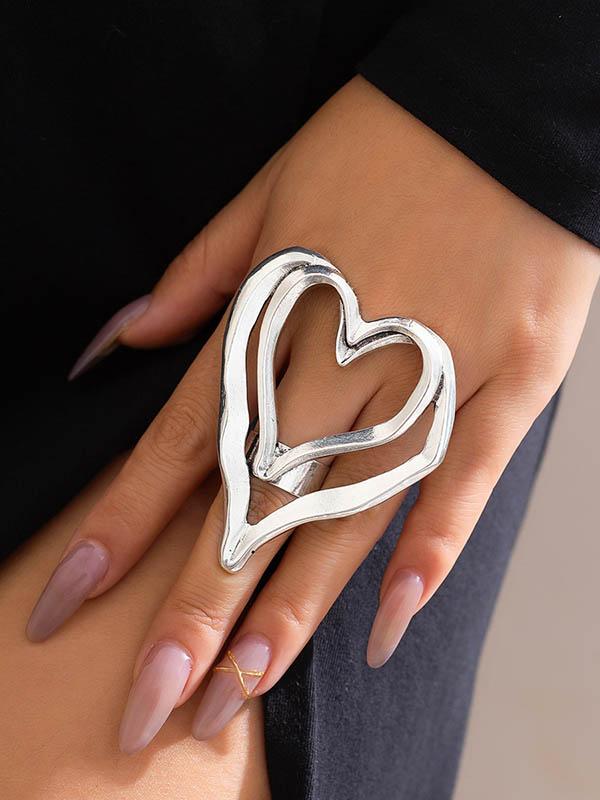 Heart Shape Solid Color Rings Accessories Product Image