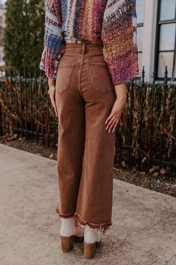 Risen Utopia High Waist Straight Leg Jean in Chocolate Product Image