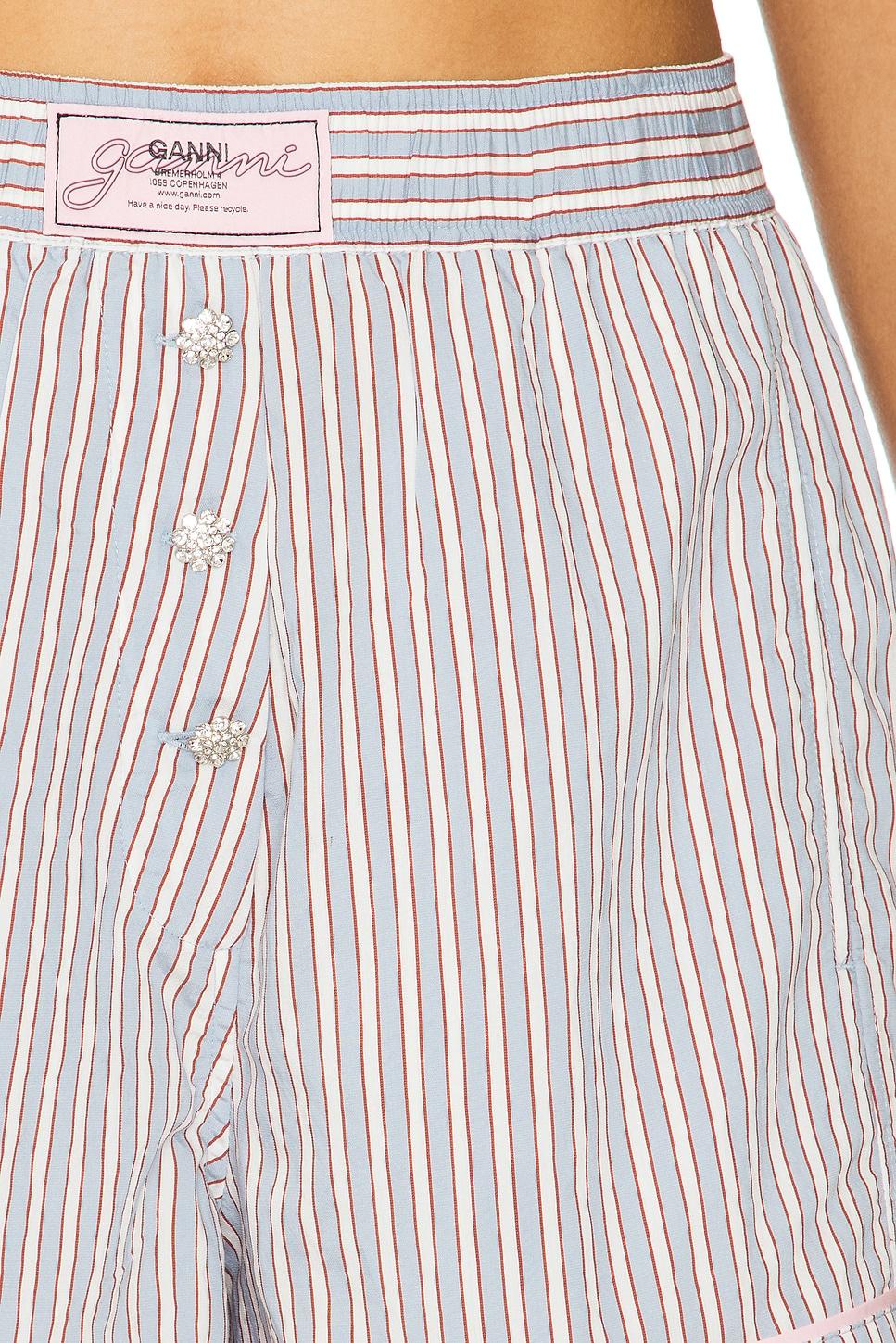 Yarn Dyed Stripe Elasticated Shorts Ganni Product Image